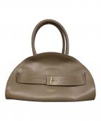 HARUNOBUMURATAハルノブ ムラタ）の古着「PIADA MEDIA - LEATHER BELTED MEDIUM BOSTON」｜ベージュ
