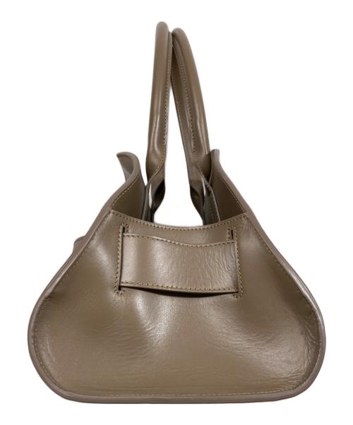 HARUNOBUMURATA（ハルノブ ムラタ）HARUNOBUMURATA (ハルノブ ムラタ) PIADA MEDIA - LEATHER BELTED MEDIUM BOSTON ベージュの古着・服飾アイテム