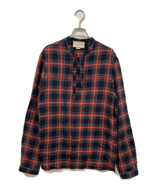 GUCCI（グッチ）GUCCI (グッチ) フランネルシャツ ブラック サイズ:SIZE 48の古着・服飾アイテム