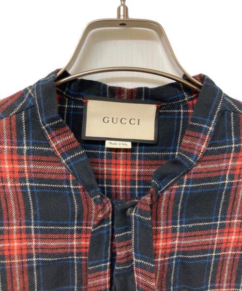 GUCCI（グッチ）GUCCI (グッチ) フランネルシャツ ブラック サイズ:SIZE 48の古着・服飾アイテム