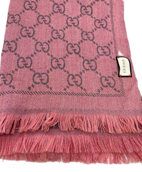 GUCCI（グッチ）GUCCI (グッチ) GG柄ウールマフラー グレーの古着・服飾アイテム