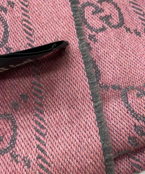 GUCCI（グッチ）GUCCI (グッチ) GG柄ウールマフラー グレーの古着・服飾アイテム