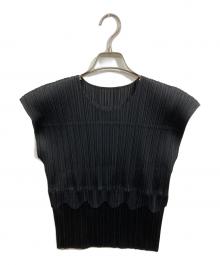 PLEATS PLEASE（プリーツプリーズ）の古着「プリーツブラウス」｜ブラック