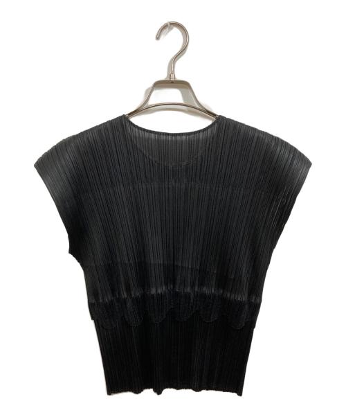 PLEATS PLEASE（プリーツプリーズ）PLEATS PLEASE (プリーツプリーズ) プリーツブラウス ブラック サイズ:SIZE 3の古着・服飾アイテム