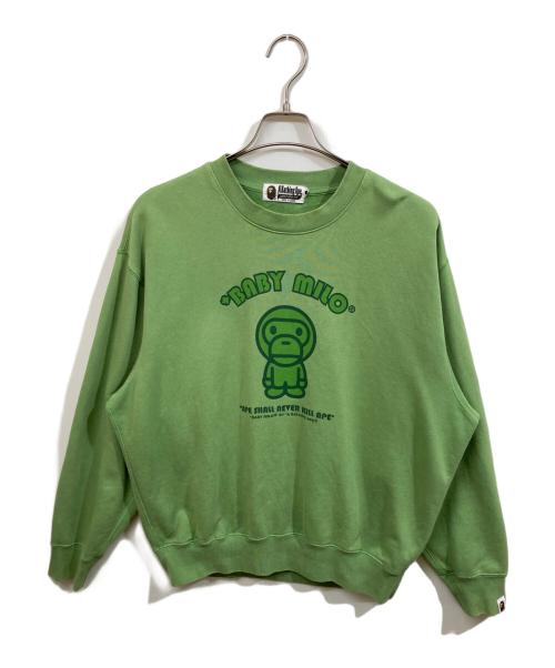 A BATHING APE（アベイシングエイプ）A BATHING APE (アベイシングエイプ) BABY MILO スウェット グリーン サイズ:	SIZE Sの古着・服飾アイテム