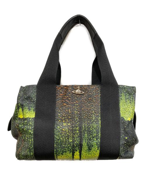 Vivienne Westwood（ヴィヴィアンウエストウッド）Vivienne Westwood (ヴィヴィアンウエストウッド) ハンドバッグ ブラック×グリーンの古着・服飾アイテム