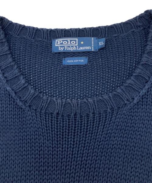 POLO RALPH LAUREN（ポロ・ラルフローレン）POLO RALPH LAUREN (ポロ・ラルフローレン) 星条旗コットンニット ネイビー サイズ:SIZE XLの古着・服飾アイテム