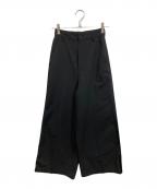 MM6 Maison Margielaエムエムシックスメゾンマルジェラ）の古着「Wide flare slacks」｜ブラック
