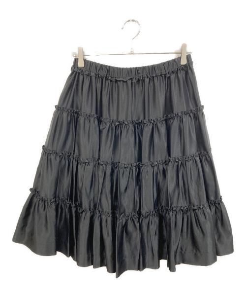 noir kei ninomiya（ノワール ケイ ニノミヤ）noir kei ninomiya (ノワール ケイ ニノミヤ) ギャザードッキングスカート ブラック サイズ:Mの古着・服飾アイテム