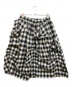 COMME des GARCONSコムデギャルソン）の古着「リボン チェック シャーリング スカート」｜グレー