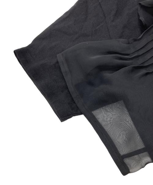 sacai（サカイ）sacai (サカイ) プリーツ加工 シフォン ドッキングクルーネック Tシャツ ブラック サイズ:SIZE 2の古着・服飾アイテム