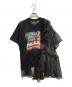 sacai（サカイ）の古着「プリーツ加工 シフォン ドッキングクルーネック Tシャツ」｜ブラック
