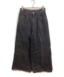 MM6 Maison Margiela（エムエムシックスメゾンマルジェラ）の古着「Patchwork Wide Flare Jeans」｜グレー