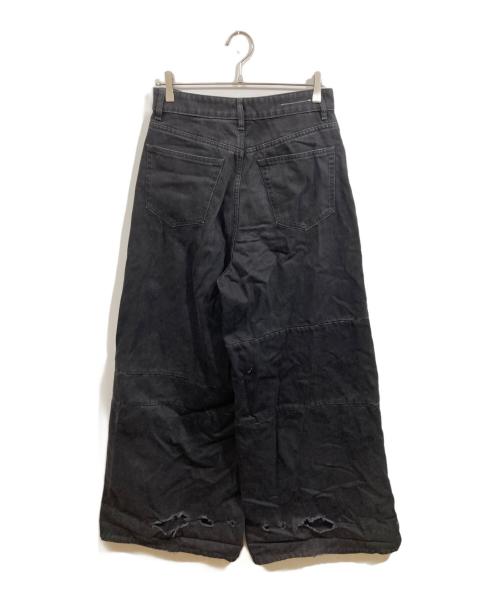 MM6 Maison Margiela（エムエムシックスメゾンマルジェラ）MM6 Maison Margiela (エムエムシックスメゾンマルジェラ) Patchwork Wide Flare Jeans グレー サイズ:30の古着・服飾アイテム