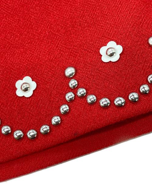 MIU MIU（ミュウミュウ）MIU MIU (ミュウミュウ) フラワースタッズ装飾ウールスカート レッド サイズ:36の古着・服飾アイテム