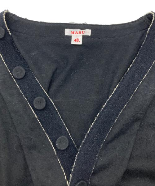 masu（エムエーエスユー）masu (エムエーエスユー) INSIDE OUT CARDIGAN ブラック サイズ:48の古着・服飾アイテム