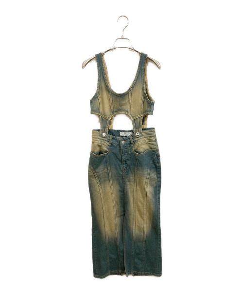 LE CIEL BLEU（ルシェルブルー）LE CIEL BLEU (ルシェルブルー) コンバーチブルデニムドレス インディゴ サイズ:36の古着・服飾アイテム