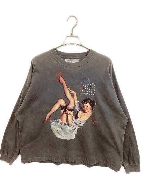 DAIRIKU（ダイリク）DAIRIKU (ダイリク) Pinup Girl Long Sleeve Tee グレー サイズ:Mの古着・服飾アイテム