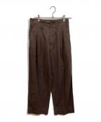 AURALEEオーラリー）の古着「WASHED FINX HERRINGBONE SLACKS」｜ブラウン