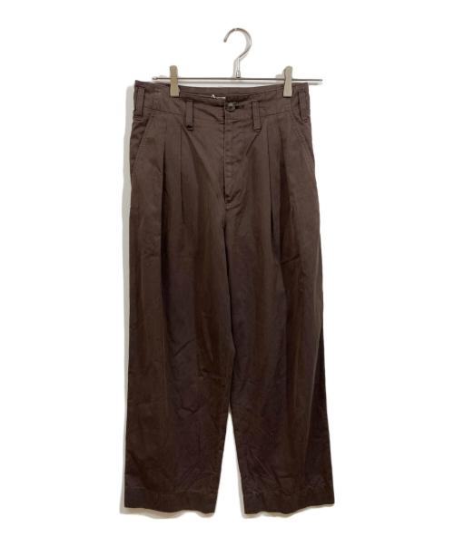 AURALEE（オーラリー）AURALEE (オーラリー) WASHED FINX HERRINGBONE SLACKS ブラウン サイズ:	SIZE 3の古着・服飾アイテム