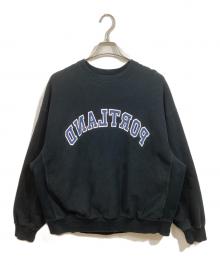 blurhms ROOTSTOCK（ブラームスルーツストック）の古着「Sofftt&Harrd Sweatt Crrew-neck PRIINT Big」｜ブラック
