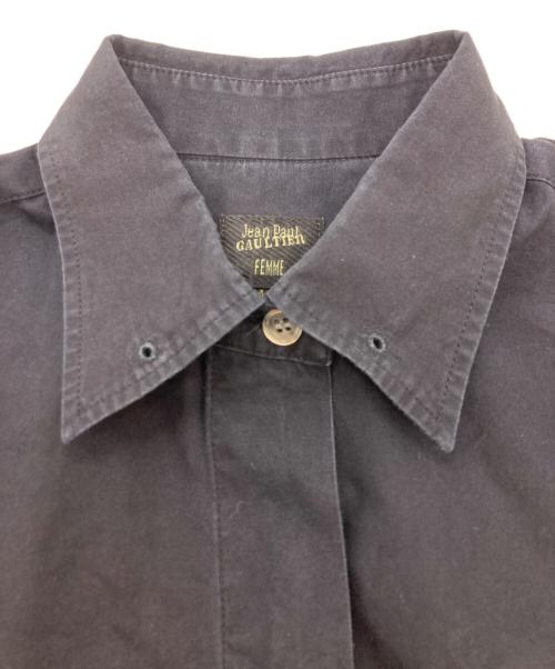 Jean Paul Gaultier FEMME（ジャンポールゴルチエ フェム）Jean Paul Gaultier FEMME (ジャンポールゴルチエ フェム) 比翼シャツ ネイビー サイズ:SIZE 40の古着・服飾アイテム