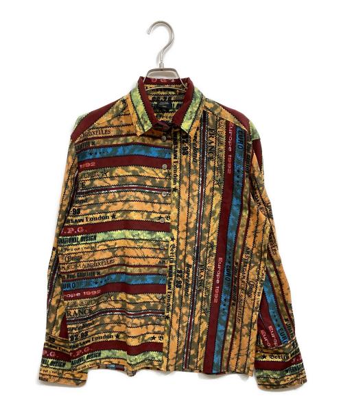 Jean Paul Gaultier FEMME（ジャンポールゴルチエ フェム）Jean Paul Gaultier FEMME (ジャンポールゴルチエ フェム) ストライプロゴシャツ イエロー サイズ:SIZE 40の古着・服飾アイテム