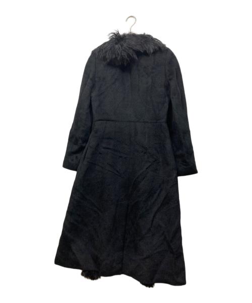 DOLCE & GABBANA（ドルチェ＆ガッバーナ）DOLCE & GABBANA (ドルチェ＆ガッバーナ) ファー付きアルパカウールコート ブラック サイズ:40の古着・服飾アイテム