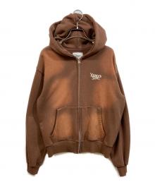 YOUNGER SONG（ヤンガーソング）の古着「over dye universal logo zip hoodie」｜ブラウン