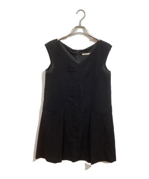FOXEY NEWYORK（フォクシーニューヨーク）FOXEY NEWYORK (フォクシーニューヨーク) ノースリーブ・キャミソールワンピース ブラック サイズ:	SIZE 40の古着・服飾アイテム