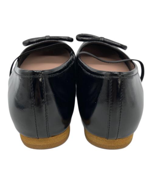 LANVIN en Bleu（ランバンオンブルー）LANVIN en Bleu (ランバンオンブルー) レザーリボンバレエシューズ ブラック サイズ:SIZE Lの古着・服飾アイテム