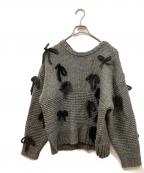 MAISON SPECIALメゾンスペシャル）の古着「Random Ribbon Knit Tops」｜グレー