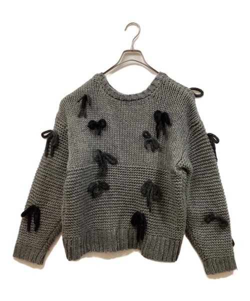 MAISON SPECIAL（メゾンスペシャル）MAISON SPECIAL (メゾンスペシャル) Random Ribbon Knit Tops グレー サイズ:	SIZE Freeの古着・服飾アイテム