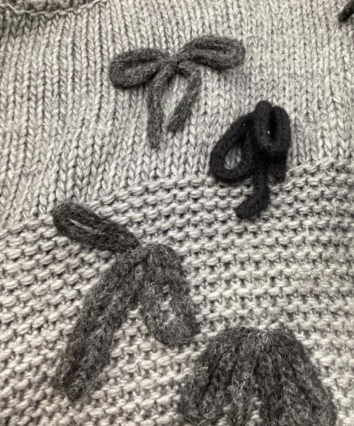 MAISON SPECIAL（メゾンスペシャル）MAISON SPECIAL (メゾンスペシャル) Random Ribbon Knit Tops グレー サイズ:	SIZE Freeの古着・服飾アイテム