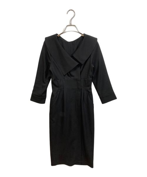 JENNE（ジェンヌ）JENNE (ジェンヌ) アシンメトリーカラーワンピース ブラック サイズ:Lの古着・服飾アイテム