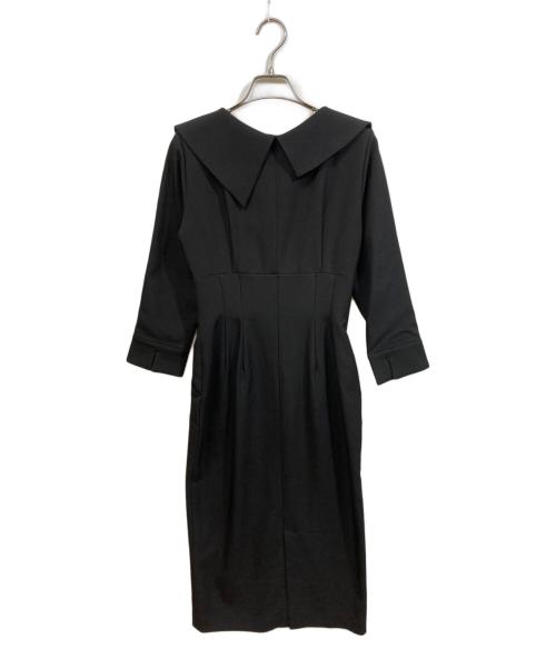 JENNE（ジェンヌ）JENNE (ジェンヌ) アシンメトリーカラーワンピース ブラック サイズ:Lの古着・服飾アイテム