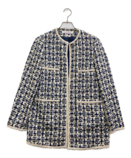 DRESSTERIOR（ドレステリア）DRESSTERIOR (ドレステリア) ツイードジャケット ネイビー サイズ:36の古着・服飾アイテム