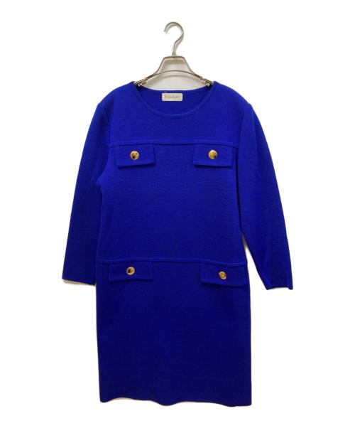 Yves Saint Laurent（イヴサンローラン）Yves Saint Laurent (イヴサンローラン) ニットワンピース ブルー サイズ:SIZE Lの古着・服飾アイテム
