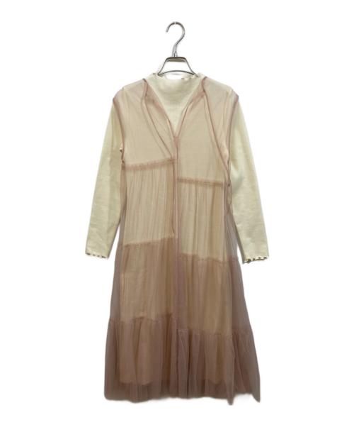 furfur（ファーファー）furfur (ファーファー) テレコレイヤードセットティアードワンピース ベージュ サイズ:	SIZE 1の古着・服飾アイテム