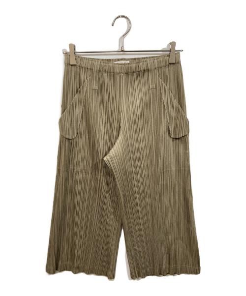 PLEATS PLEASE（プリーツプリーズ）PLEATS PLEASE (プリーツプリーズ) フラップポケットデザインプリーツパンツ ブラウン サイズ:SIZE 2の古着・服飾アイテム