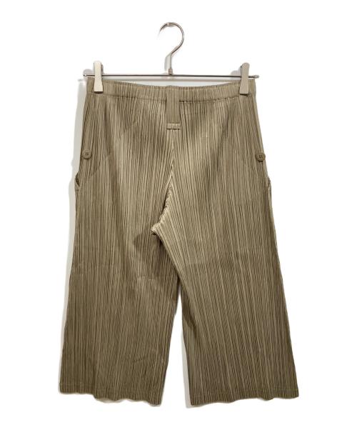 PLEATS PLEASE（プリーツプリーズ）PLEATS PLEASE (プリーツプリーズ) フラップポケットデザインプリーツパンツ ブラウン サイズ:SIZE 2の古着・服飾アイテム