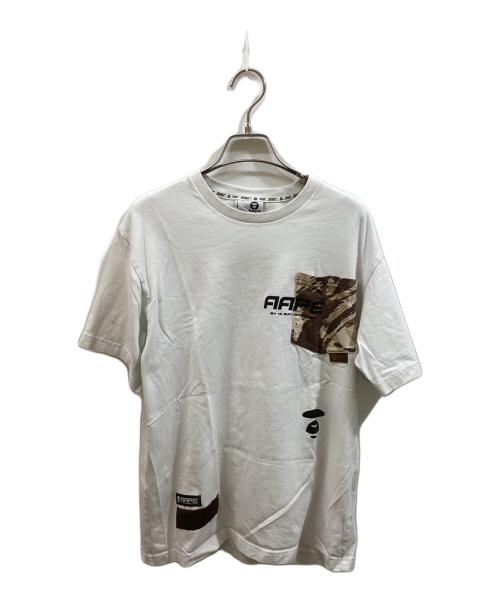 A BATHING APE（アベイシングエイプ）A BATHING APE (アベイシングエイプ) プリントTシャツ ホワイト サイズ:Lの古着・服飾アイテム