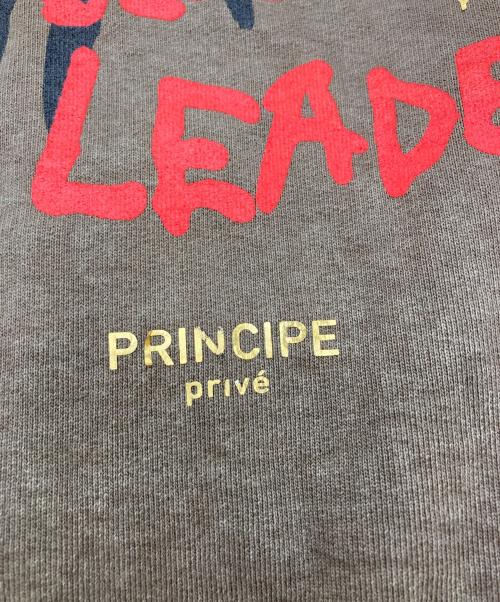 PRINCIPE PRIVE（プリンチペプリヴェ）PRINCIPE PRIVE (プリンチペプリヴェ) KORN プリントスウェット ブラウン サイズ:XLの古着・服飾アイテム