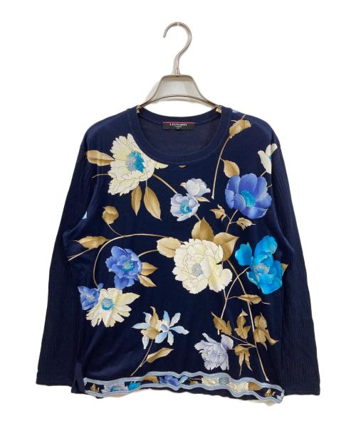 LEONARD（レオナール）LEONARD (レオナール) 花柄カットソー ネイビー サイズ:	SIZE Mの古着・服飾アイテム