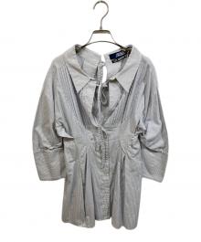 jacquemus（ジャックムス）の古着「ストライプシャツワンピース」｜ホワイト×ブラック