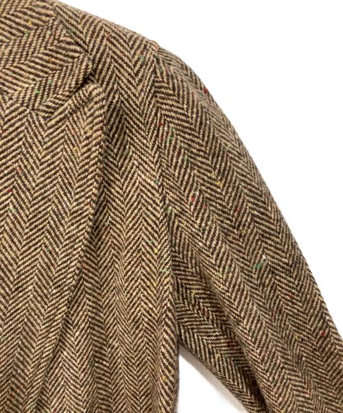 POLO RALPH LAUREN（ポロ・ラルフローレン）POLO RALPH LAUREN (ポロ・ラルフローレン) ヘリンボーンガウンコート ブラウン サイズ:SIZE 10の古着・服飾アイテム