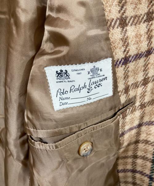 POLO RALPH LAUREN（ポロ・ラルフローレン）POLO RALPH LAUREN (ポロ・ラルフローレン) チェックチェスターコート ブラウン サイズ:	SIZE 2の古着・服飾アイテム