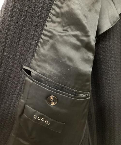 GUCCI（グッチ）GUCCI (グッチ) ウールニットテーラードジャケット ブラック サイズ:46Rの古着・服飾アイテム