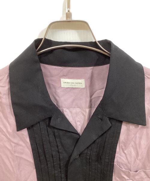 DRIES VAN NOTEN（ドリスヴァンノッテン）DRIES VAN NOTEN (ドリスヴァンノッテン) 2トーンプリーツオープンカラーシャツ パープル サイズ:50の古着・服飾アイテム