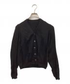 COMME des GARCONSコムデギャルソン）の古着「パイル切替ニットカーディガン」｜ブラック